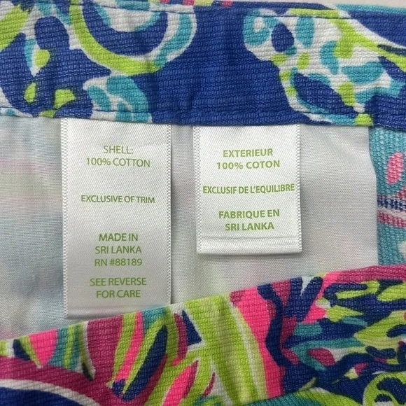71. LILLY PULITZER Magnolia Shorts Sz. 00 side zip Toucan Play Scalloped - Picture 8 of 11